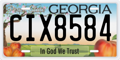 GA license plate CIX8584