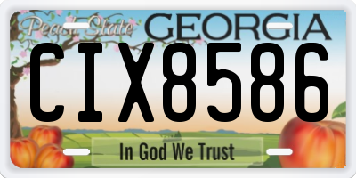 GA license plate CIX8586