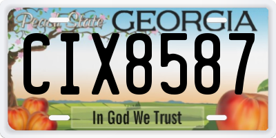 GA license plate CIX8587