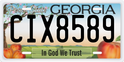 GA license plate CIX8589