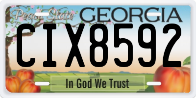 GA license plate CIX8592