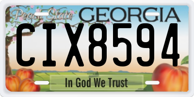 GA license plate CIX8594