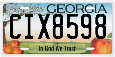 GA license plate CIX8598