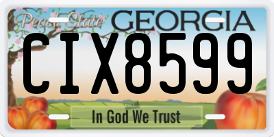 GA license plate CIX8599