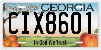 GA license plate CIX8601