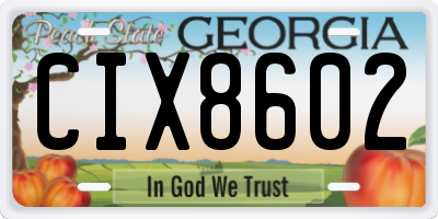 GA license plate CIX8602