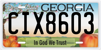 GA license plate CIX8603