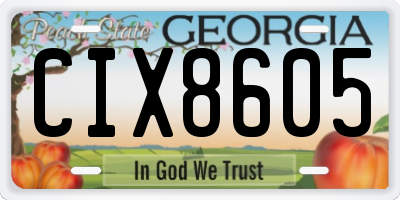 GA license plate CIX8605