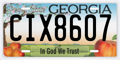 GA license plate CIX8607