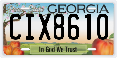 GA license plate CIX8610