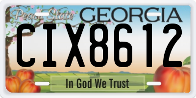 GA license plate CIX8612