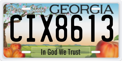 GA license plate CIX8613