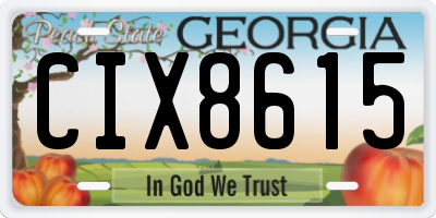 GA license plate CIX8615