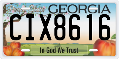 GA license plate CIX8616