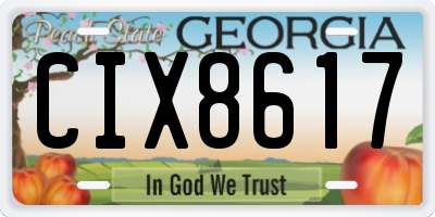 GA license plate CIX8617