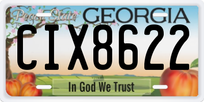 GA license plate CIX8622