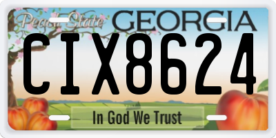 GA license plate CIX8624