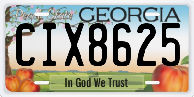 GA license plate CIX8625