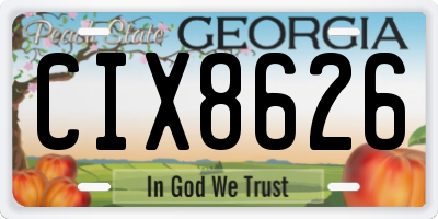 GA license plate CIX8626