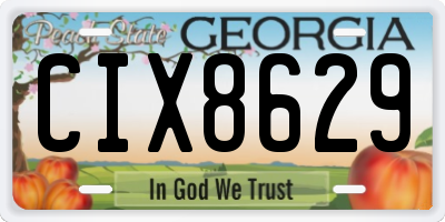 GA license plate CIX8629