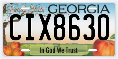 GA license plate CIX8630