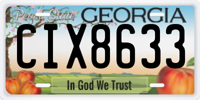 GA license plate CIX8633