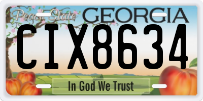 GA license plate CIX8634