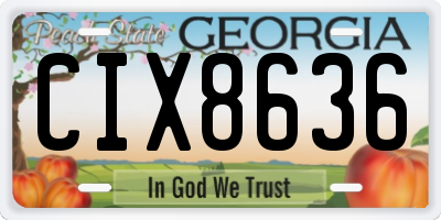 GA license plate CIX8636