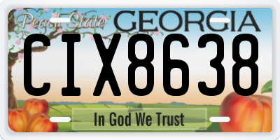 GA license plate CIX8638