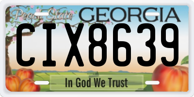 GA license plate CIX8639