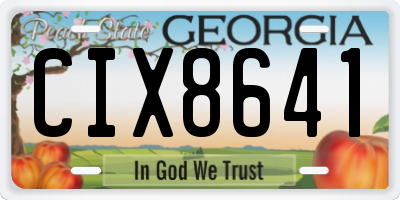 GA license plate CIX8641