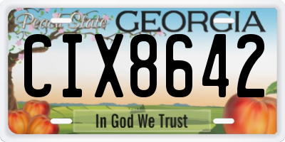 GA license plate CIX8642