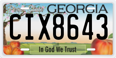 GA license plate CIX8643