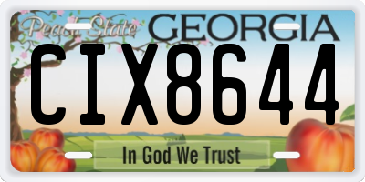 GA license plate CIX8644