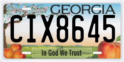 GA license plate CIX8645