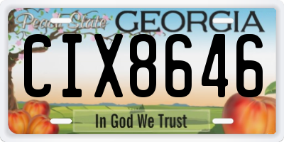 GA license plate CIX8646