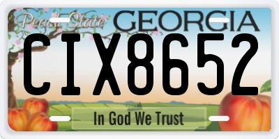 GA license plate CIX8652