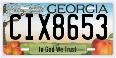GA license plate CIX8653