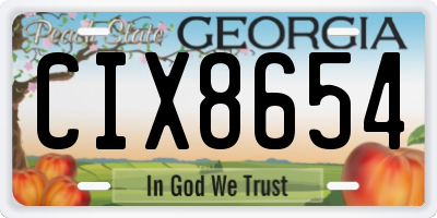 GA license plate CIX8654