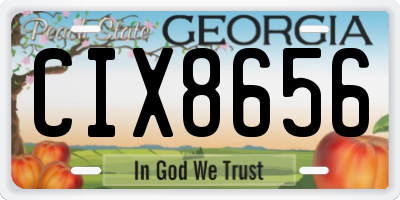 GA license plate CIX8656