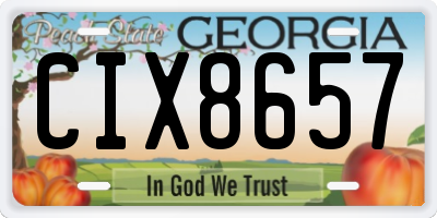 GA license plate CIX8657