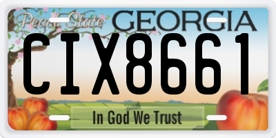 GA license plate CIX8661