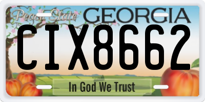 GA license plate CIX8662