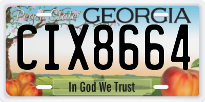 GA license plate CIX8664