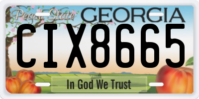 GA license plate CIX8665