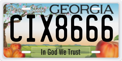 GA license plate CIX8666
