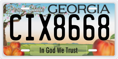 GA license plate CIX8668