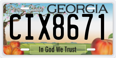 GA license plate CIX8671