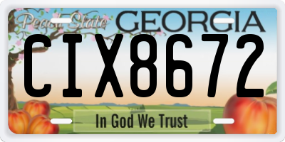 GA license plate CIX8672