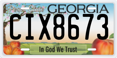 GA license plate CIX8673